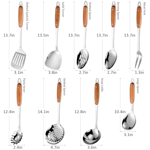 304 Stainless Steel Cooking Utensils Set (Silver)