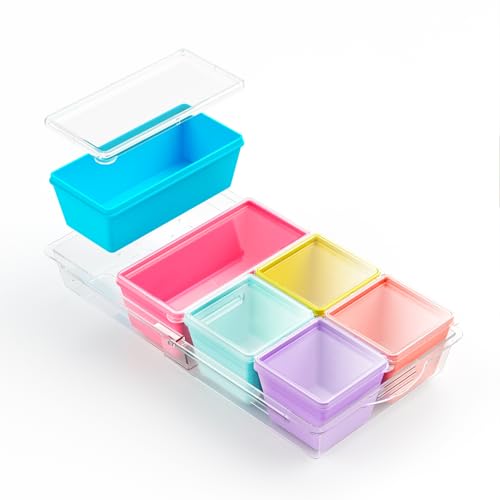 Silicone Freezer Molds with Lids (Pastel Rainbow / 4x 1-Cup & 2x 2-Cup)