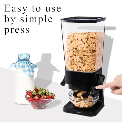 Cereal Dispenser Countertop (5L, Black, 1Pc / 5L)