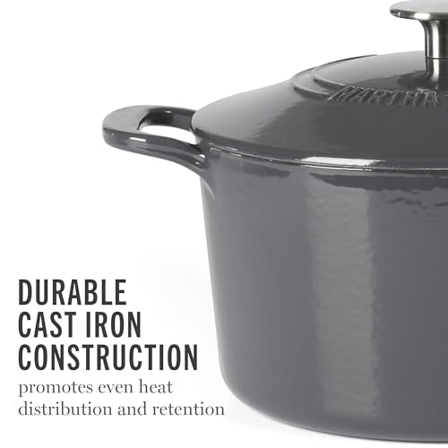 Gatwick 4 Quart Enamel Cast Iron Dutch Oven (Gray / 4-Quart)