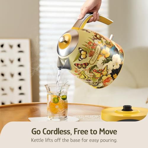 X Eduardo Recife Electric Water Kettle 1.7 Liters (Floral Painted Design)