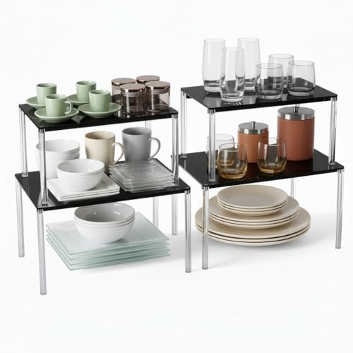 Cabinet Organizer Acrylic Spice Rack (4 Count)