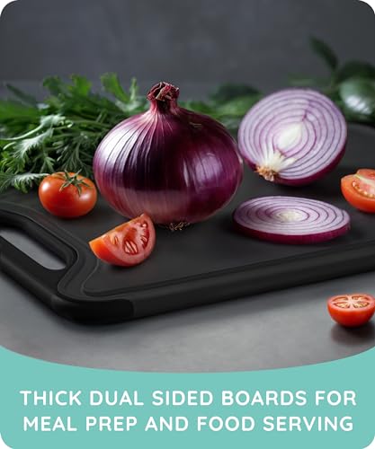 Cutting Boards for Kitchen (Black/Gray / Set of 3 (16"x10", 13"x8", 10"x7"))