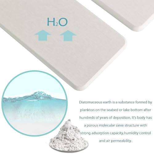 2Pcs Sink Stone Soap Trays Water Absorbing Diatomite Coasters (White / 12" x 3.2" x 0.5")