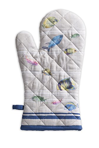 Maison d'Hermine Oven Gloves 100% Cotton Oven Mitt (108 - Poisson / 7.5" x 13" (Oven Mitt))