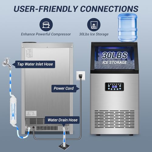 Commercial Ice Maker Machine 120LBS (Stainless Steel)
