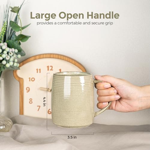 Large Coffee Mugs Set of 4 (Khaki / Set of 4 (18oz))