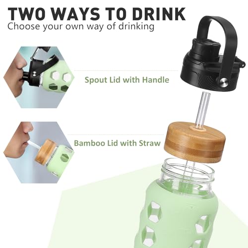 Glass Water Bottle (Mustard / 24 Ounces)