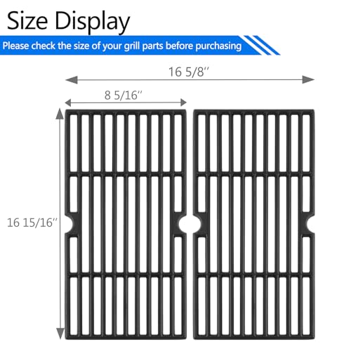 G460-0500-W1 Cooking Grate Grill Replacement Parts for Char Broil Grill Grates 463672016 463645015 463251414 463633316 463642116 463672416 463650413 Charbroil 2 Burner Grill Replacement Grates (16 15/16 x 16 5/8" for Charbroil)