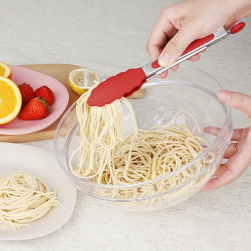 Small Silicone Kitchen Tongs 7 (Red)