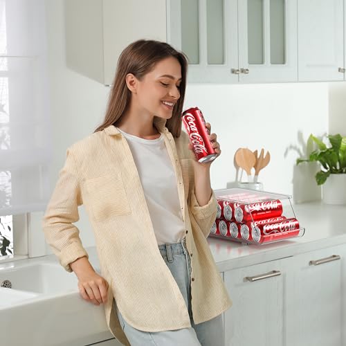 Clear Skinny Can Organizer for Fridge (2 Count)