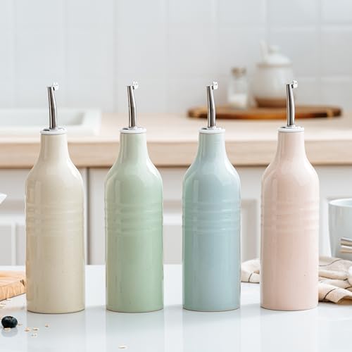 16oz Ceramic Oil Dispenser Bottle (Vanilla White / 1 Piece (Jupiter))