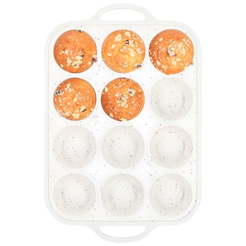 Silicone Muffin Pans for Baking 1 Pack (Standard: 12 Cups)