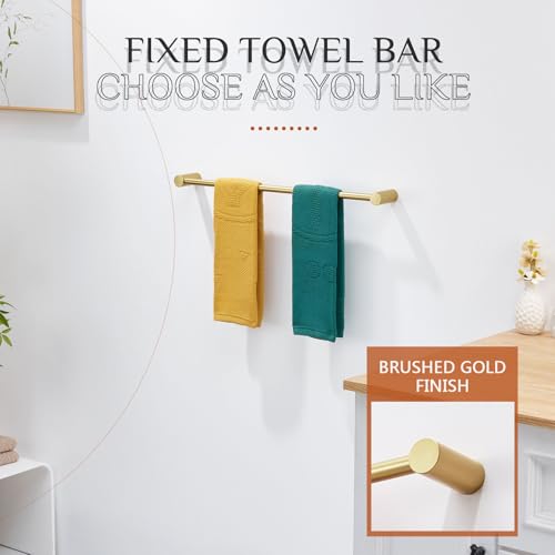 Bathroom Towel Bar 20'' Hand Towel Holder Rack for Lavatory and Bathroom Hardware Wall Mounted Brushed Gold Stainless Steel (Brushed Gold / 20-Inch)