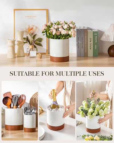 Utensil Holder (Khaki White / 7.3"+5.5" (Set of 2))