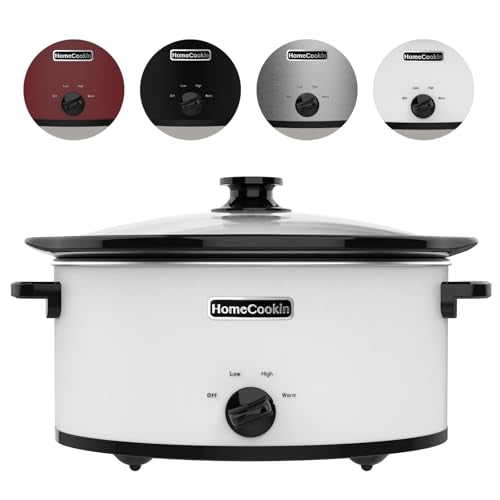 6 Quart Slow Cooker Oval Manual Pot Food Warmer with 3 Cooking Settings