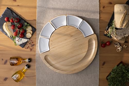 Charcuterie Cheese Board and Platter Set (Bamboo - 16 inch)