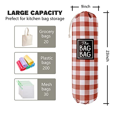 Funny Grid Bag Bag (Red White Plaid)