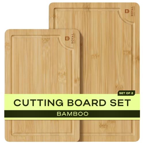Wooden Cutting Boards for Kitchen Meal Prep & Serving (2-Piece / Natural)