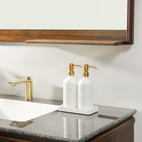 Gold Soap Dispenser Bathroom Set (Gold Pump & White Bottle)