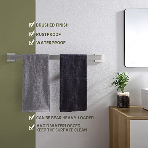 24 Inch Single Towel Bar (Brushed Steel / 24-Inch)
