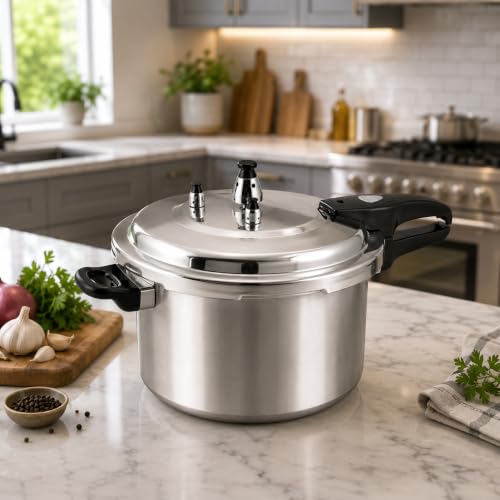Pressure Canner Release Valve Aluminum Canning Pot Cooker Pot Stove Top Instant Fast Cooking Pot Stewing Locking System (6 Quarts)