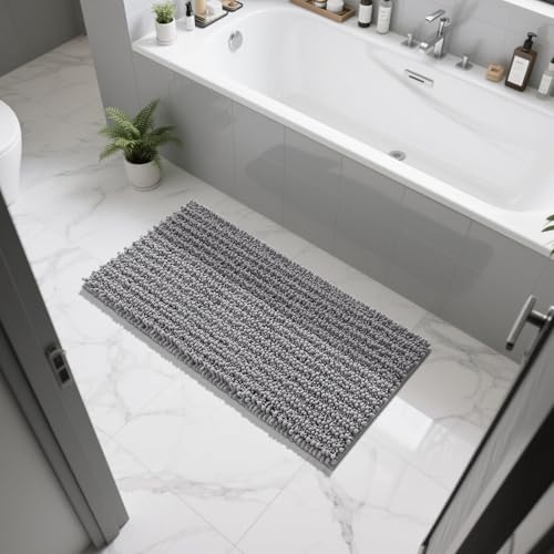 Long Bathroom Rugs Non Slip Washable 44x24 Inch