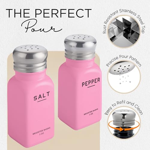 Pink Salt and Pepper Shakers Set by Brighter Barns (Pink)