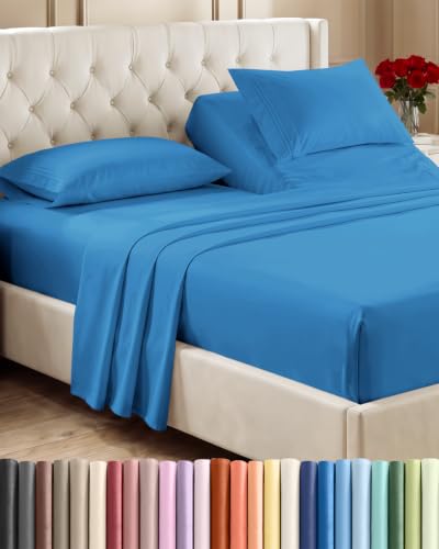 Flex Top Split Head King 4 Piece Sheet Set (19 - Royal Blue / Split Head/Flex Top)
