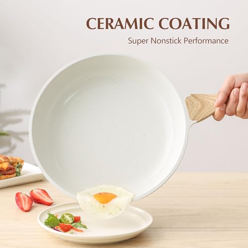 11Inch Nonstick Ceramic Frying Pan with Lid