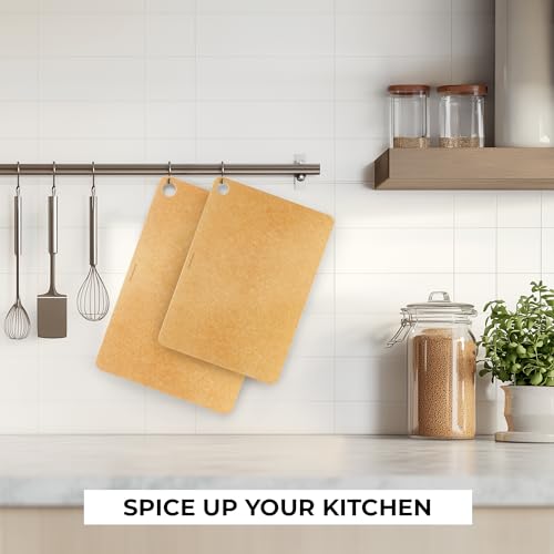 Wood Cutting Boards for Kitchen (Set of 2 [No Groove] [Natural] / One Size)