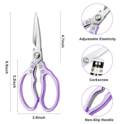 Heavy Duty Sharp Kitchen Scissors (Purple)