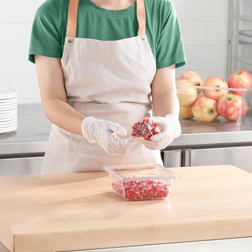 1 6 Clear Food Pans 6 pack 2.5 Inch Deep Pan Stackable Polycarbonate Food Pan for Commercial Kitchen Restaurant Use BPA free (1/6 Size / 2-1/2” Deep)