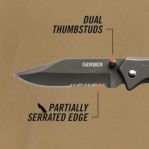 Gear Paraframe I EDC Folding Pocket Knife (0.5" / Paraframe I (Serrated Edge - Gray))