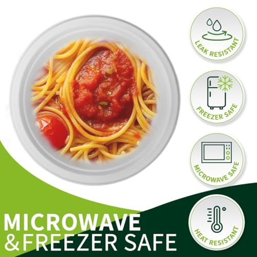 7 Inch Compostable Paper Plates 【White 150 Pack】 (White / 7inch)