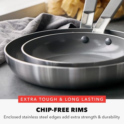 x Bobby Flay Stainless Steel 8” & 10” Frying Pan Skillet Set (8" and 10" Frying Pan Set / Stainless Steel)