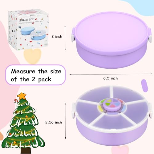 Kids' Rotating Snack Container Set (Purple 2 Pack)