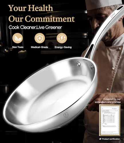 8 Inch 316 Stainless Steel Frying Pan with Heat (8 Inch)