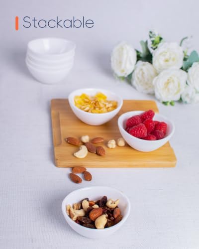 3 OZ White Dipping Bowl Set of 6 (Angel White / 3 OZ - Dipping Bowls)
