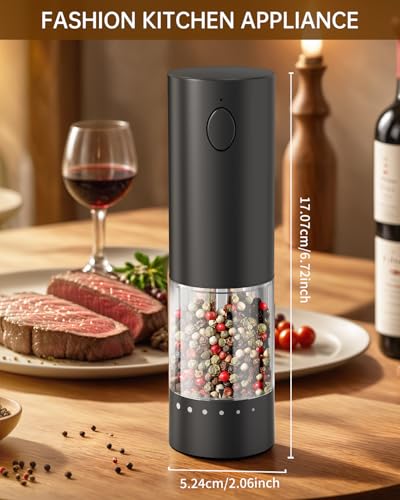 Rechargeable Electric Pepper Grinder (Black)