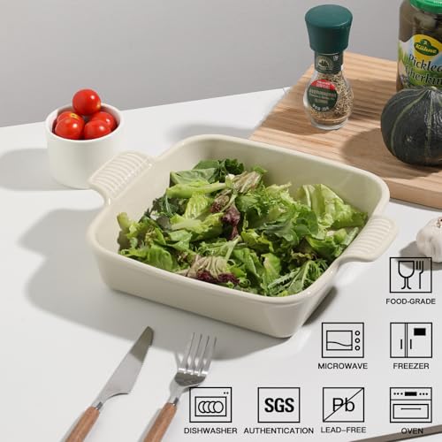 Sweejar Ceramic Baking Dish (Beige / Square 9IN)