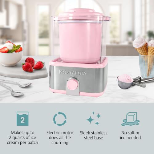 Electric Ice Cream Maker (2 QT / Stainless Pink)