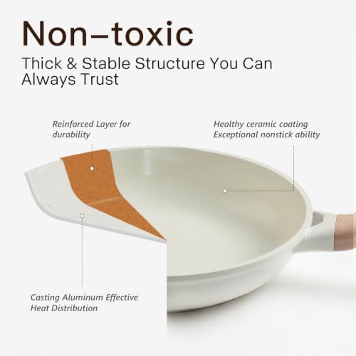 22 Piece Ceramic Cookware Set (Milky White)