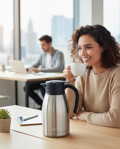 51Oz Stainless Steel Thermal Coffee Carafe with Lid (Silver / 50.7 Ounces)