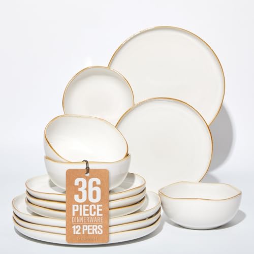 Extra Large Dinnerware Set for 12 (White / Set (36pcs))