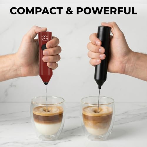 Rechargeable Milk Frother Handheld (Zulay Dynamic Black & Red / Rechargeable Z1 Motor Max)