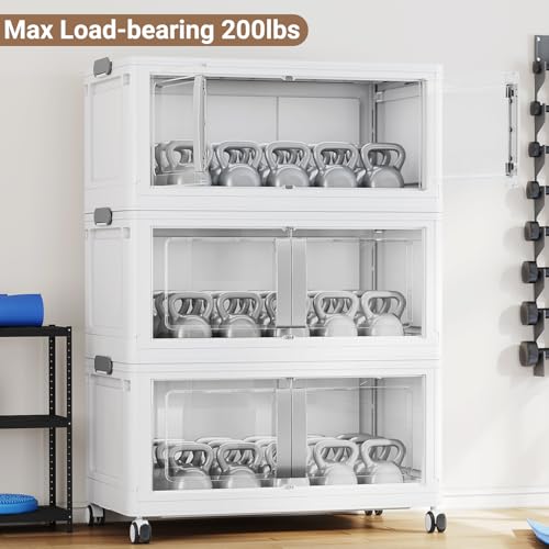 800QT Stackable Storage Bins with Lids (160QT -5pack / White)