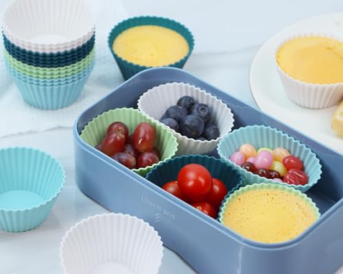 Silicone Baking Muffin Cups 12 Pack (Neutral Colors / Standard)