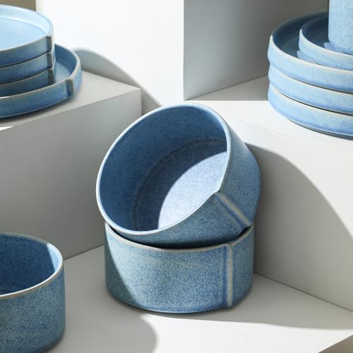 Bao 4 Piece Bowl Set Stoneware (Blue / 4-Piece - Cereal Bowl)