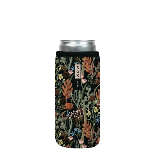 CanSok Sleeve for Beer & Soda Insulated Neoprene Cover (Forest Foliage / 12oz Slim Can Sleeve)